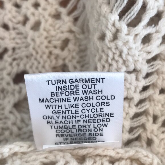 Aritzia Sunday best Freshman open weave/knit cardigan creme women S crochet maxi - Picture 10 of 12